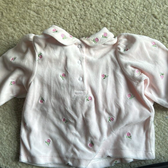 First Impressions 3 piece matching pink velour rose outfit NWT - Picture 6 of 11